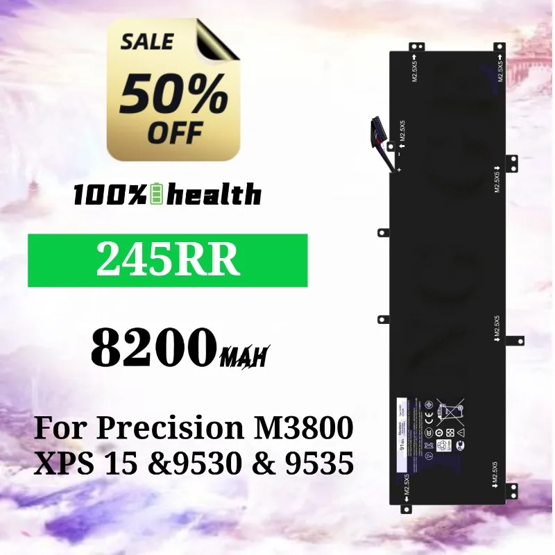 

245RR 8200mAh Laptop Battery for Dell Precision M3800/XPS 15/9530/9535 Lithium Rechargeable Battery