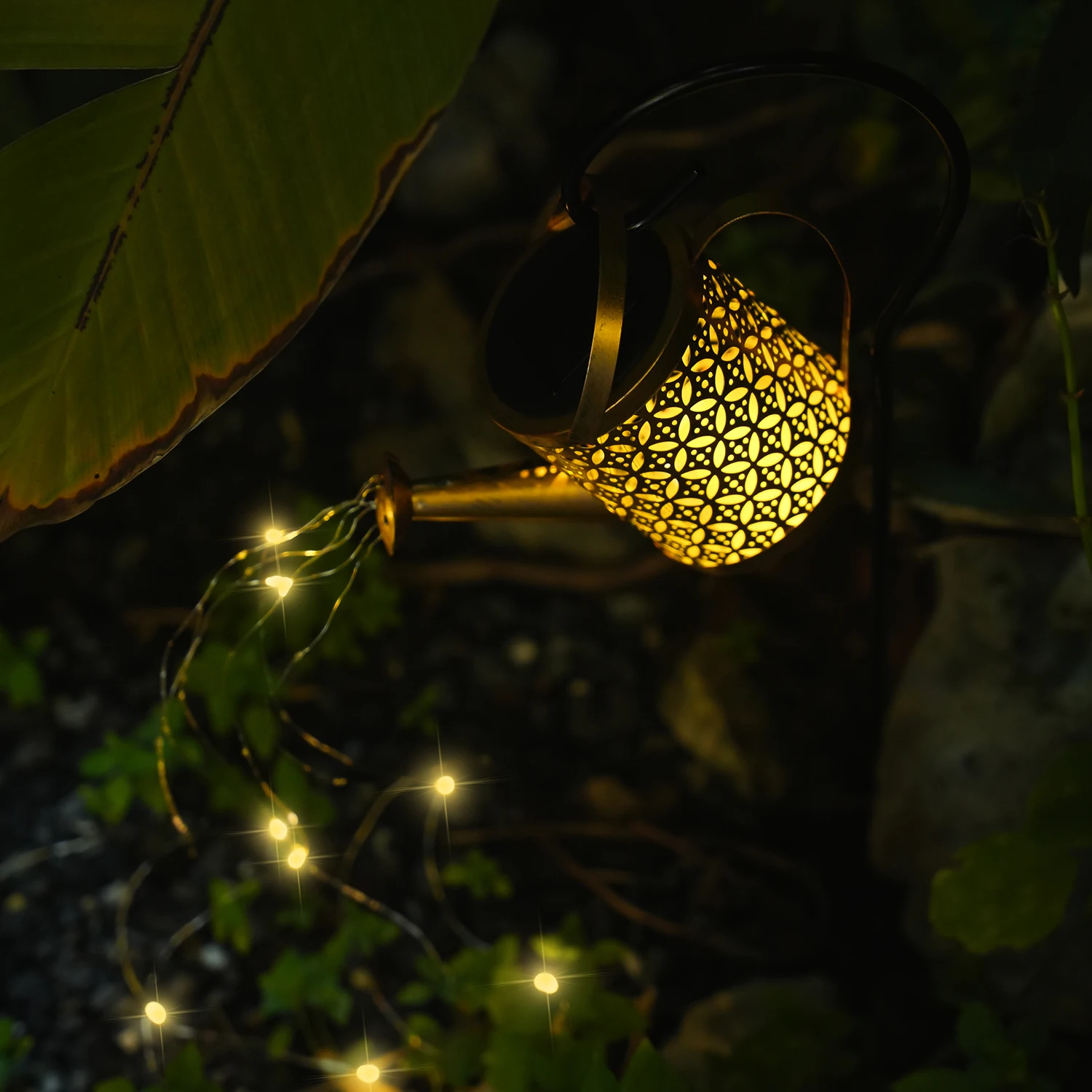 Watering Can Solar String Lights, Outdoor Decorative Light Strip for Garden Patio Landscape & Holiday Ambient Decoration