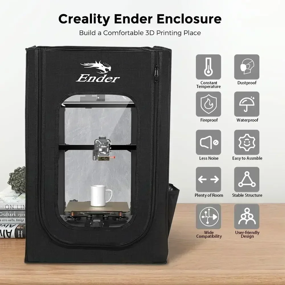 Creality-公式Ender-3Dプリンター保護カバー,熱供給,耐火,防塵,Ender-3, V2, Ender-3