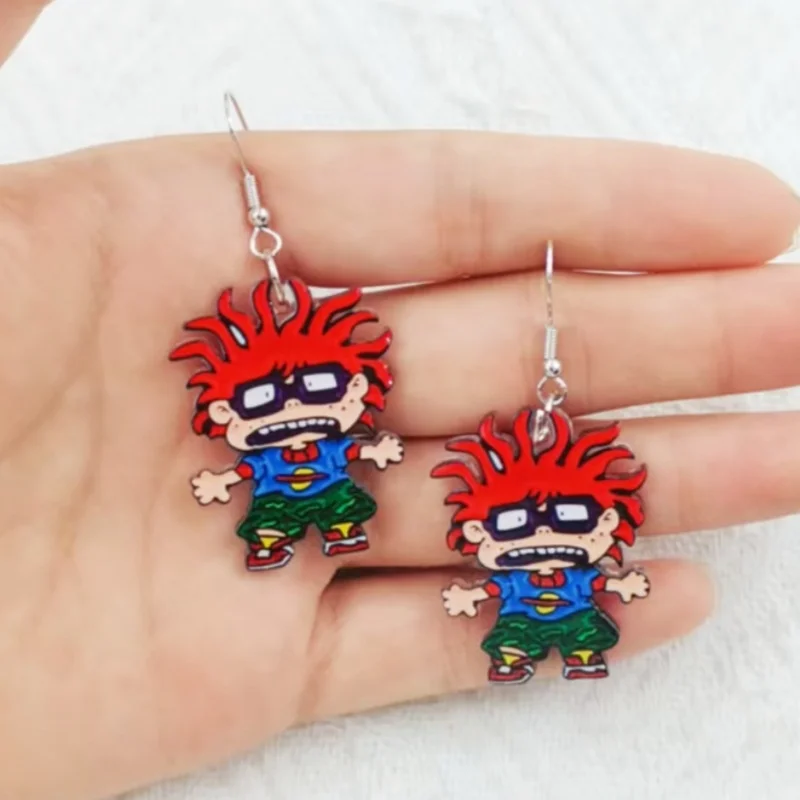 1 pair of acrylic cartoon boy earrings, women's earrings, the best choice for gifts