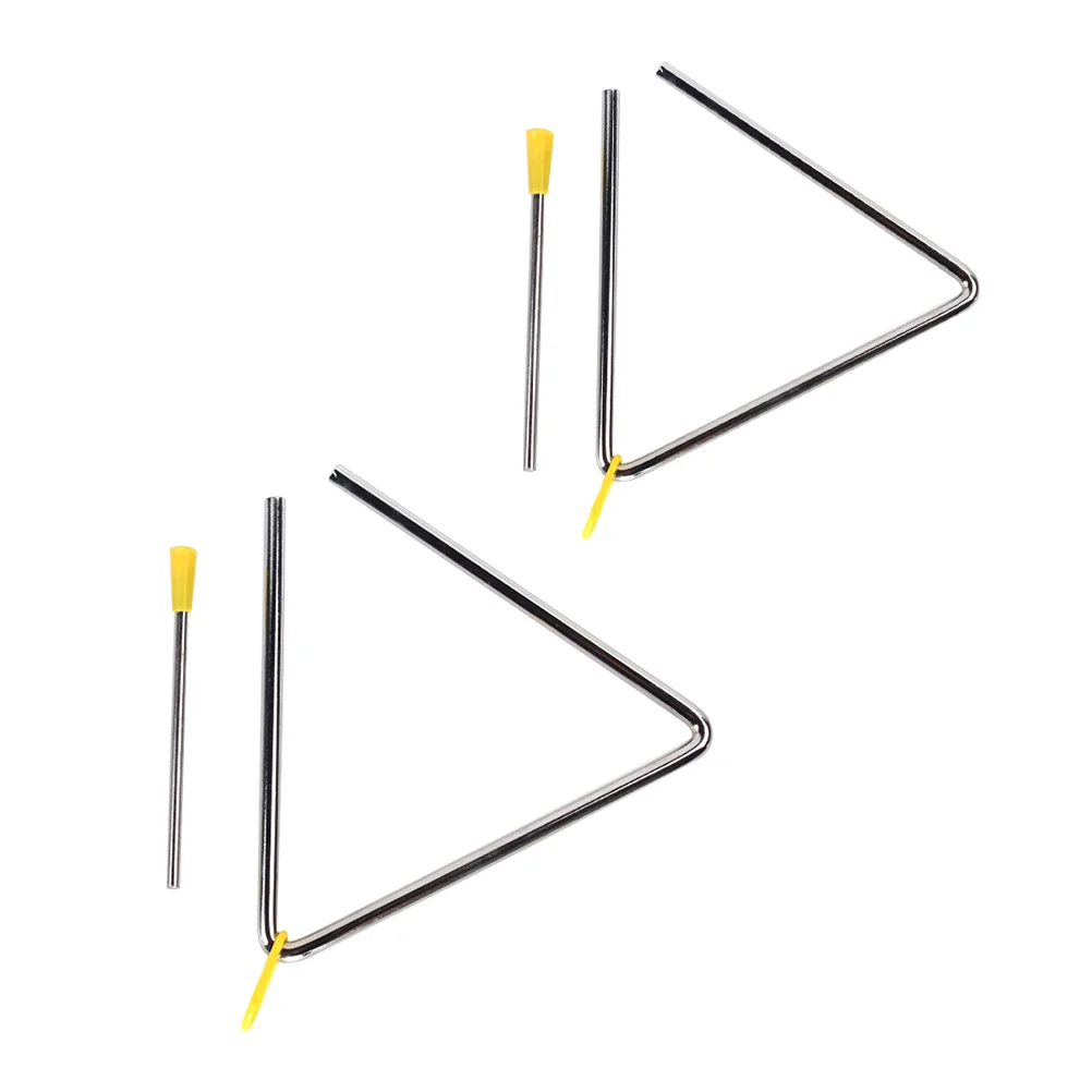 

2 Sets Triangle Bell Kid Instrument Music Percussion Kids Portable Stainless Steel Enlightenment Children's