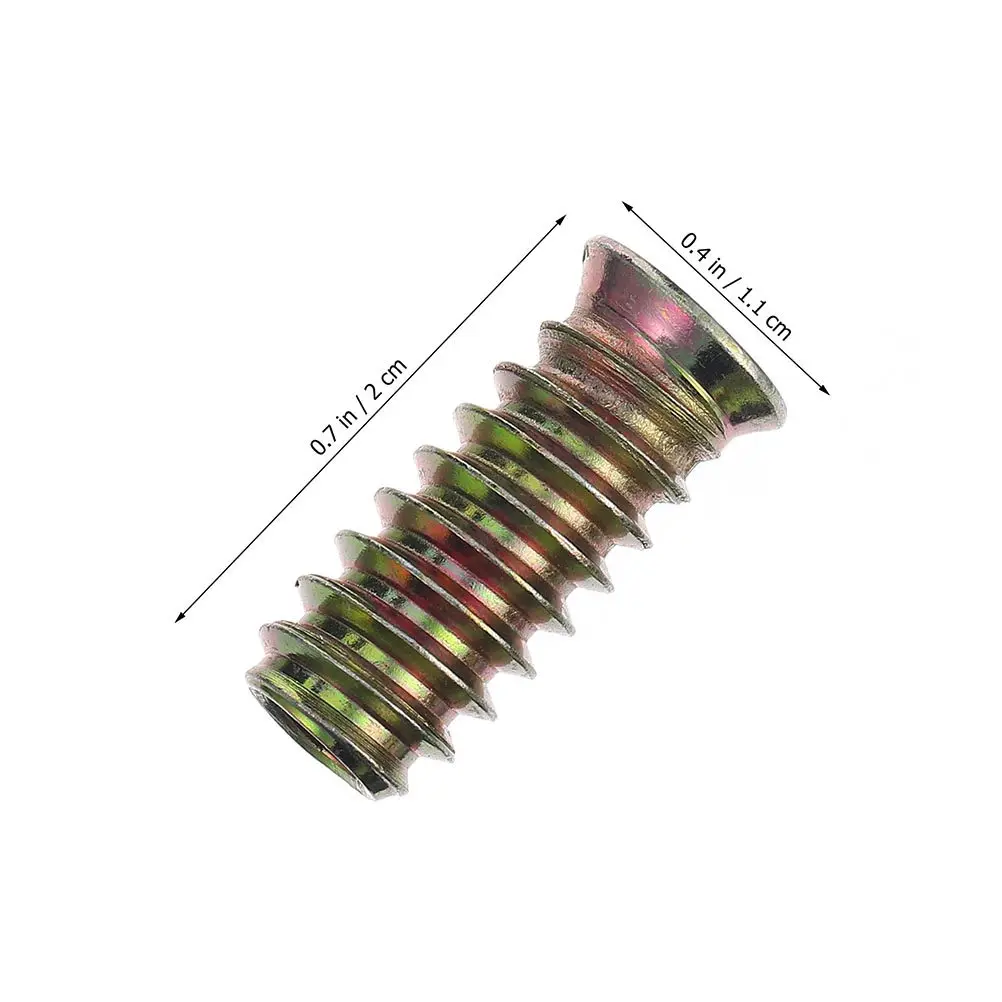 105Pcs T Nuts Carbon Steel Furniture Embedded Nuts Drive Screw-in Threaded Insert Lock Nut for Woodworking Furniture