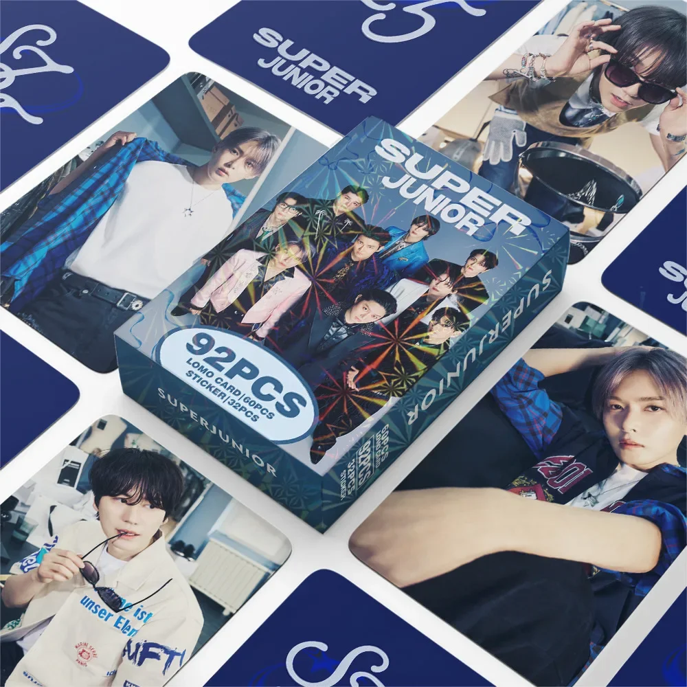 92Pcs Kpop Idol SUPER JUNIOR New Series Lomo Cards LeeTeuk HeeChul HD Printd Photocards DongHae EunHyuk Stickers Fans Gift