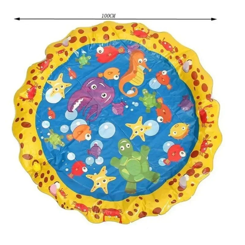 170/cm Sommer Kinder Sprinkler Spiel matte Outdoor Rasen Strand gelbes Meer aufblasbare Wassers pray Wasserspiele Strand matte Kissen
