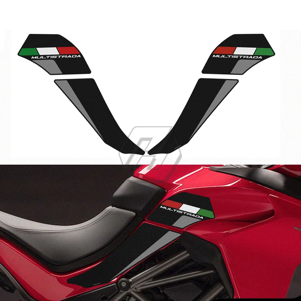 

For Multistrada 1200 1260 2015-2020 Motorcycle Anti slip Tank Pad 3M Side Gas Knee Grip Traction Pads Protector Sticker