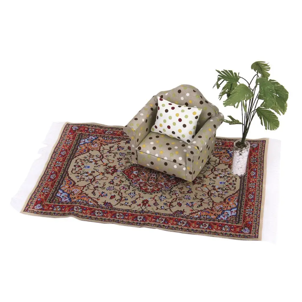 Tappeto da pavimento in miniatura 1:12 per casa delle bambole 24 x 15 cm