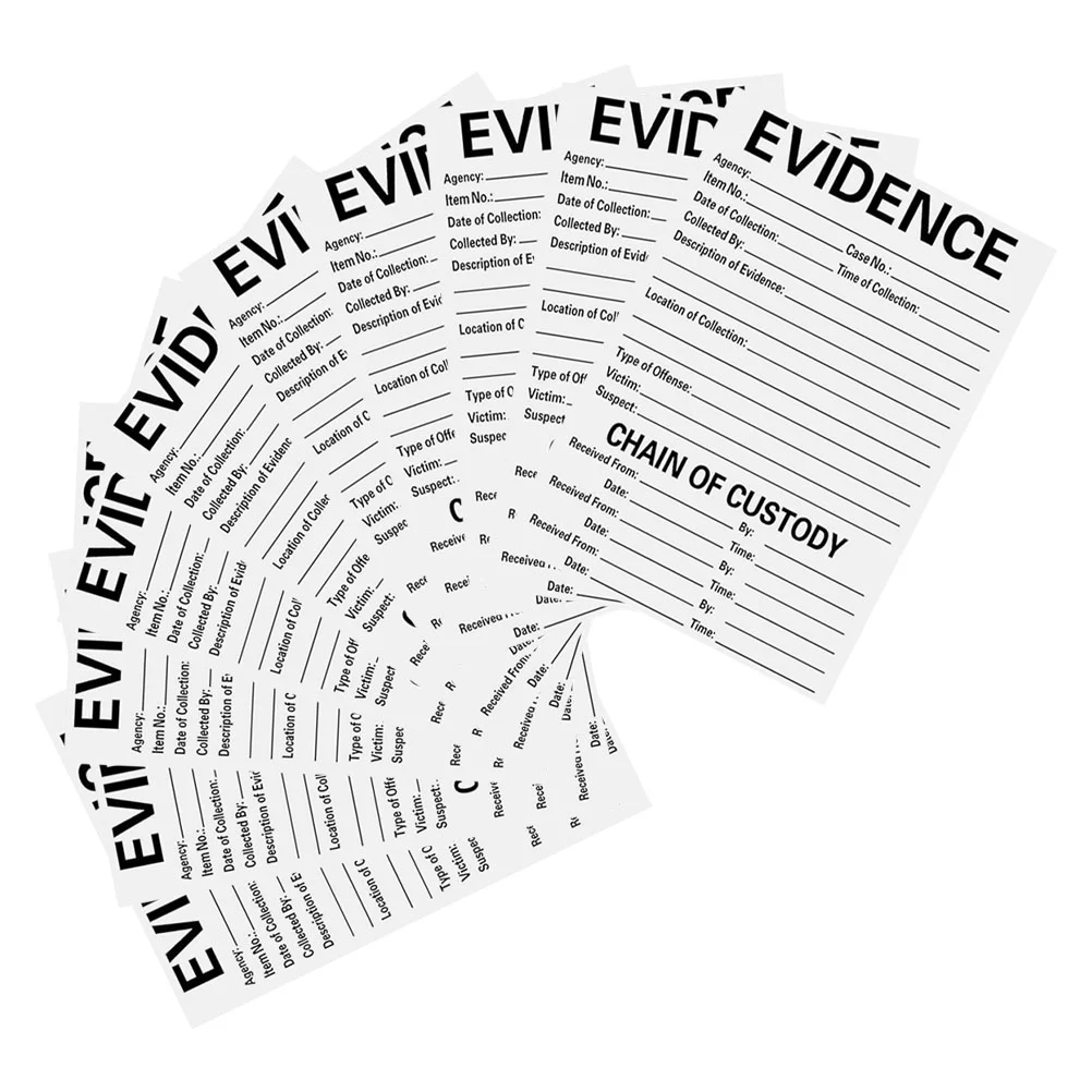 10 Pcs Evidence Stickers Collection Party Favor Course Applique 1500X1000X010CM Identification Tag Markers Crime Scene White