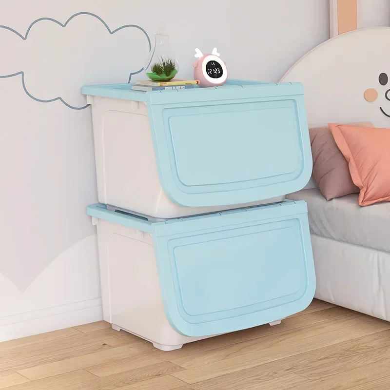 Multi-functional Front open storage box Household children's snacks Flip finishing box Plastic thickened sundries Toy box