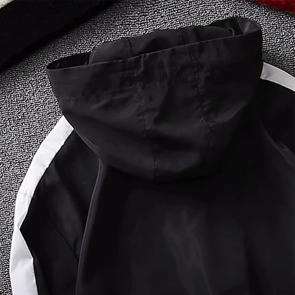 

Top Mens Jacket Polyester Regular Summer Fall Hooded Hooded Jacket Long Sleeve M-2XL Outwear Windbreaker Breathable