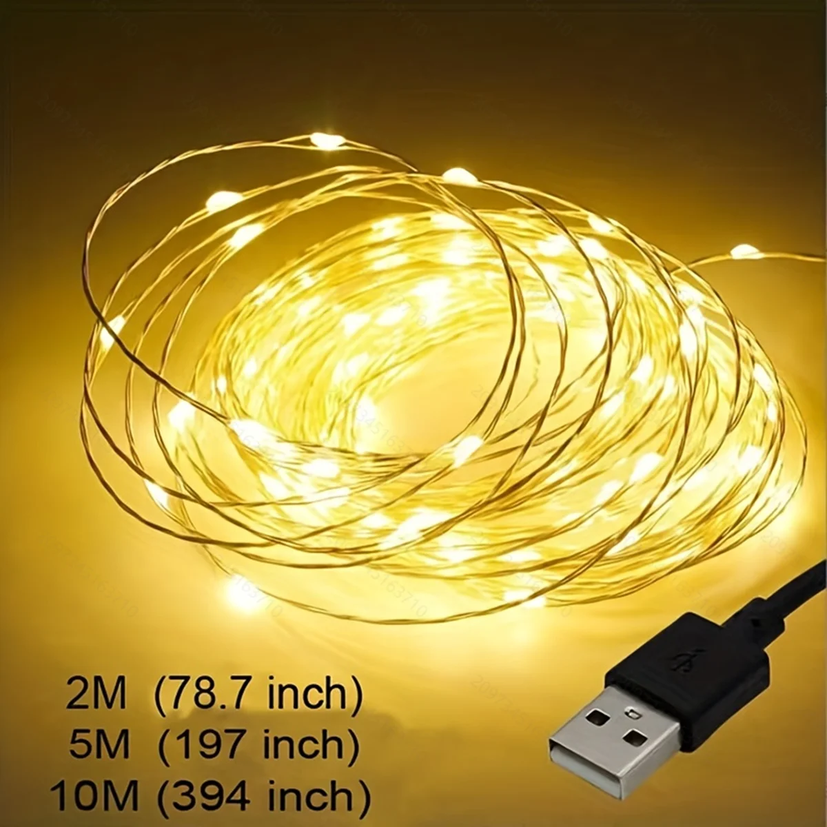 LED Fairy String Lights, USB Power Supply Is Suitable for Christmas, Halloween, Party, Wedding, Centerpiece, Bouquet Decoration