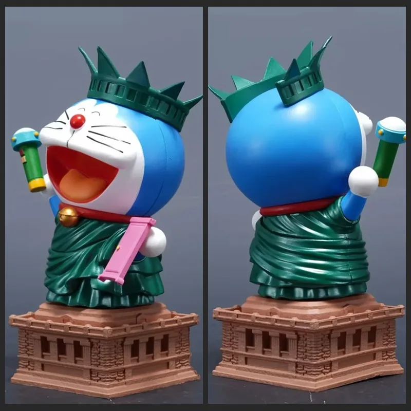 

Doraemon Statue Liberty Lady Cosplay Anime Figure Desktop Ornament Model Collectible