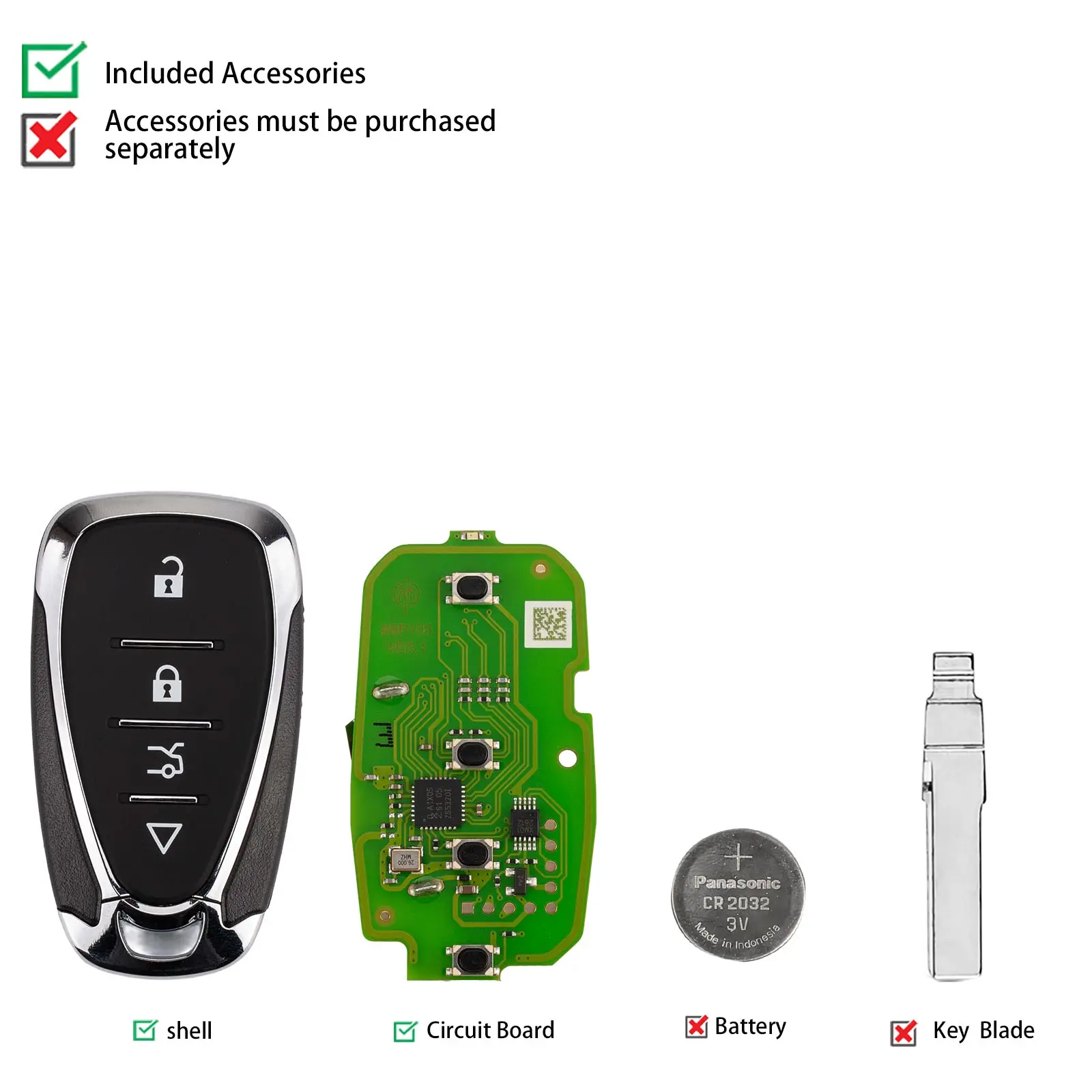 XHORSE XSCLN1EN Smart Key For Chevrolet Style 4 Buttons 2nd Generation Universal Remote Replace XSCL01EN Works For VVDI Key Tool