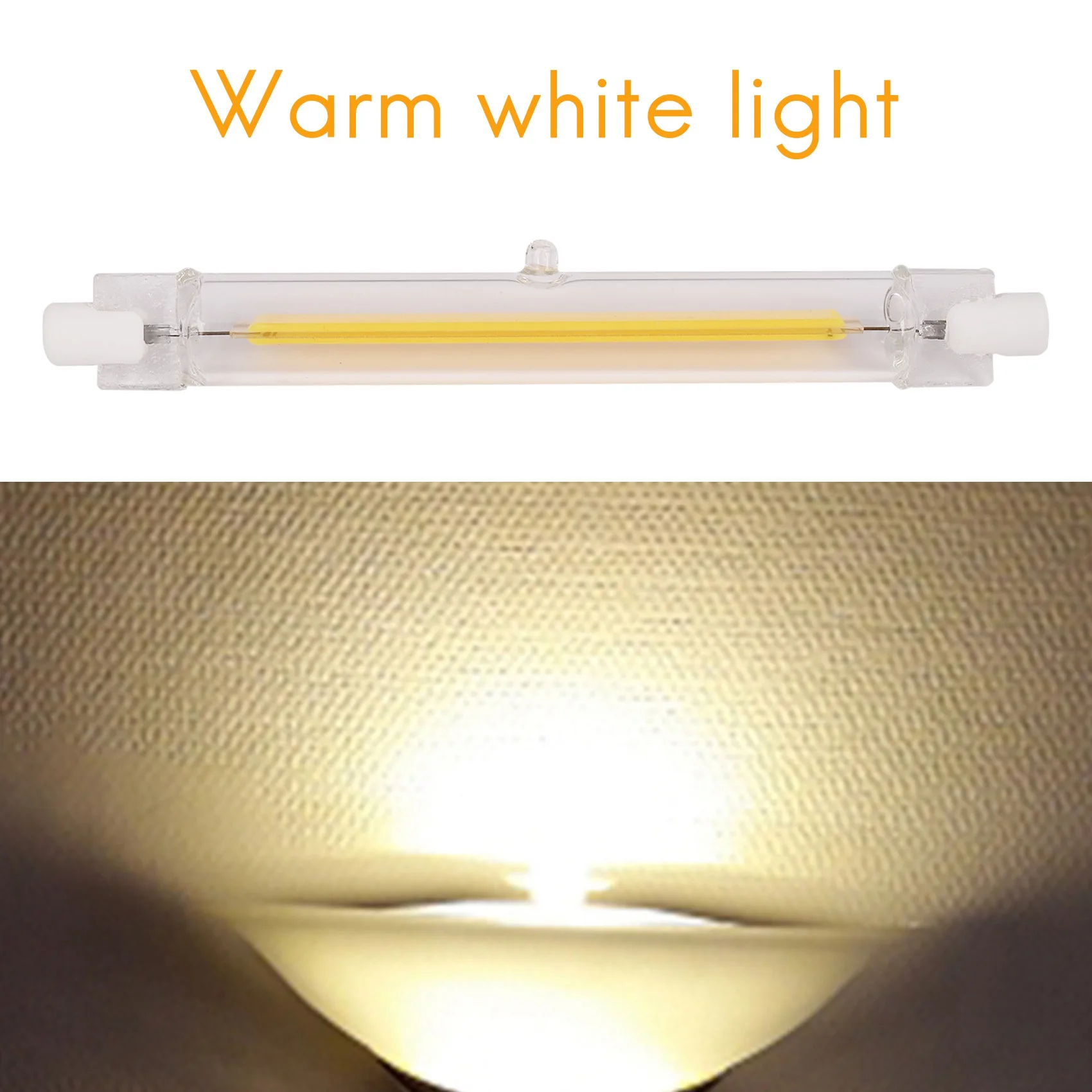 Regulável R7S Led Cob 10W 118Mm Lâmpadas Led Substituir Lâmpada Halógena-Luz Branca Quente 220VT98C