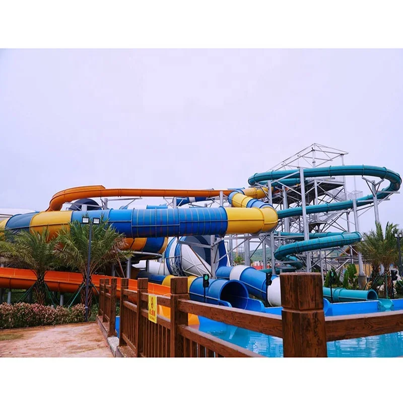 Commercial Aqua Theme Park Rides Outdoor Water Sport Park Large Water Slide For Adult Frp High-speed Free Fall Slide