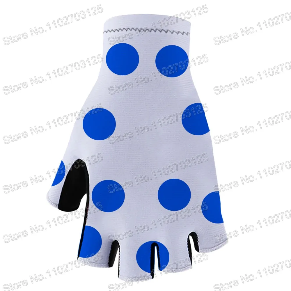 Polka Dot 2023  Cycling Gloves Spain France Tour Bike Bicycle Half Finger Glove One Pair Size M-XL Gant Cyclisme