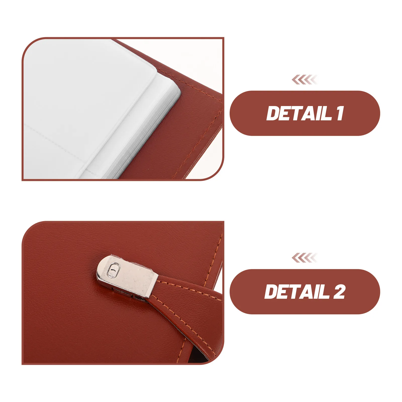 Minimalist Business Card Holder Book Organizer PU Slim Portable Name Card Binder with Transparent Slots for Office
