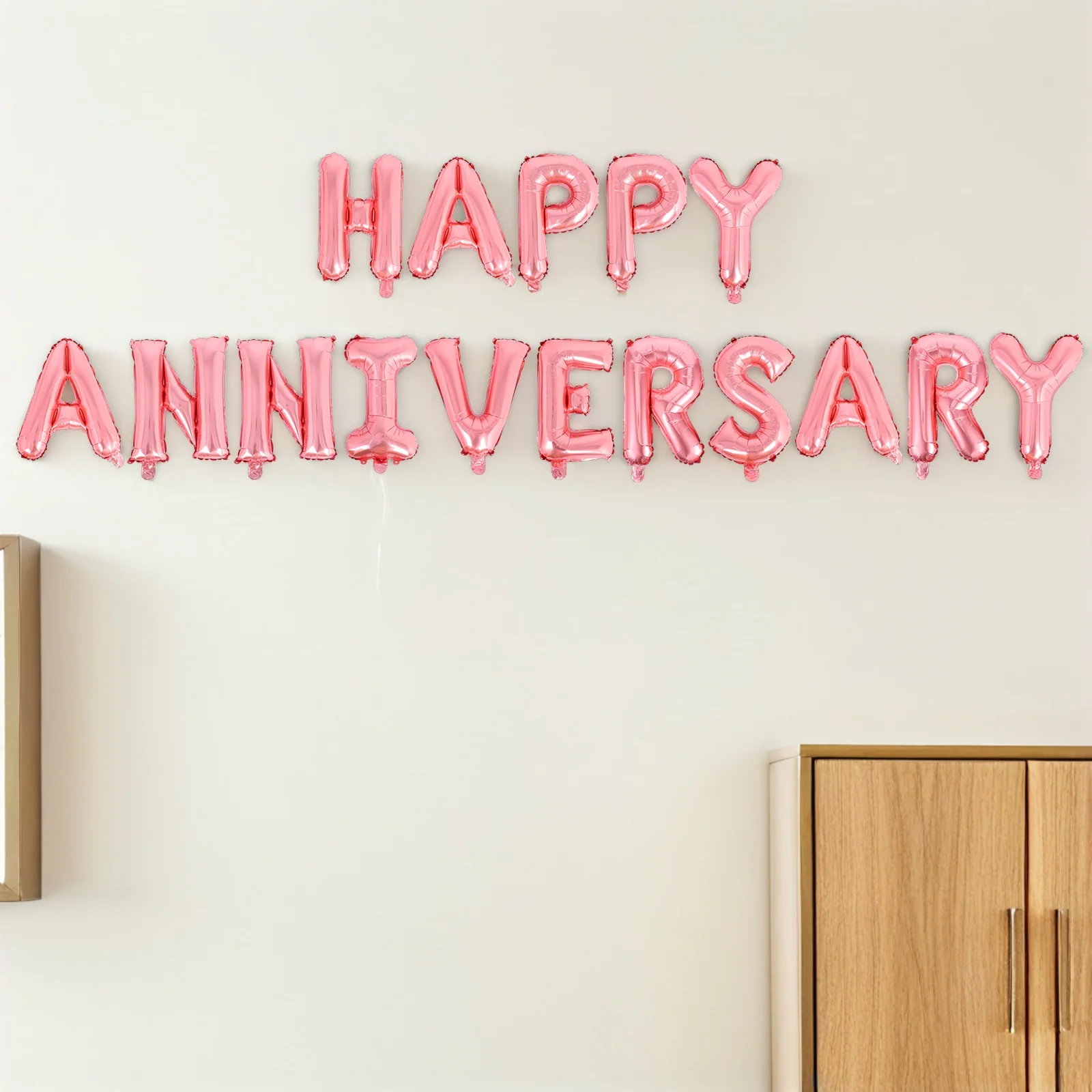 

2Sets Happy Anniversary Aluminum Foil Balloons Letters Wedding Anniversary Party Decorations Easy Setup Balloon Decor Kit