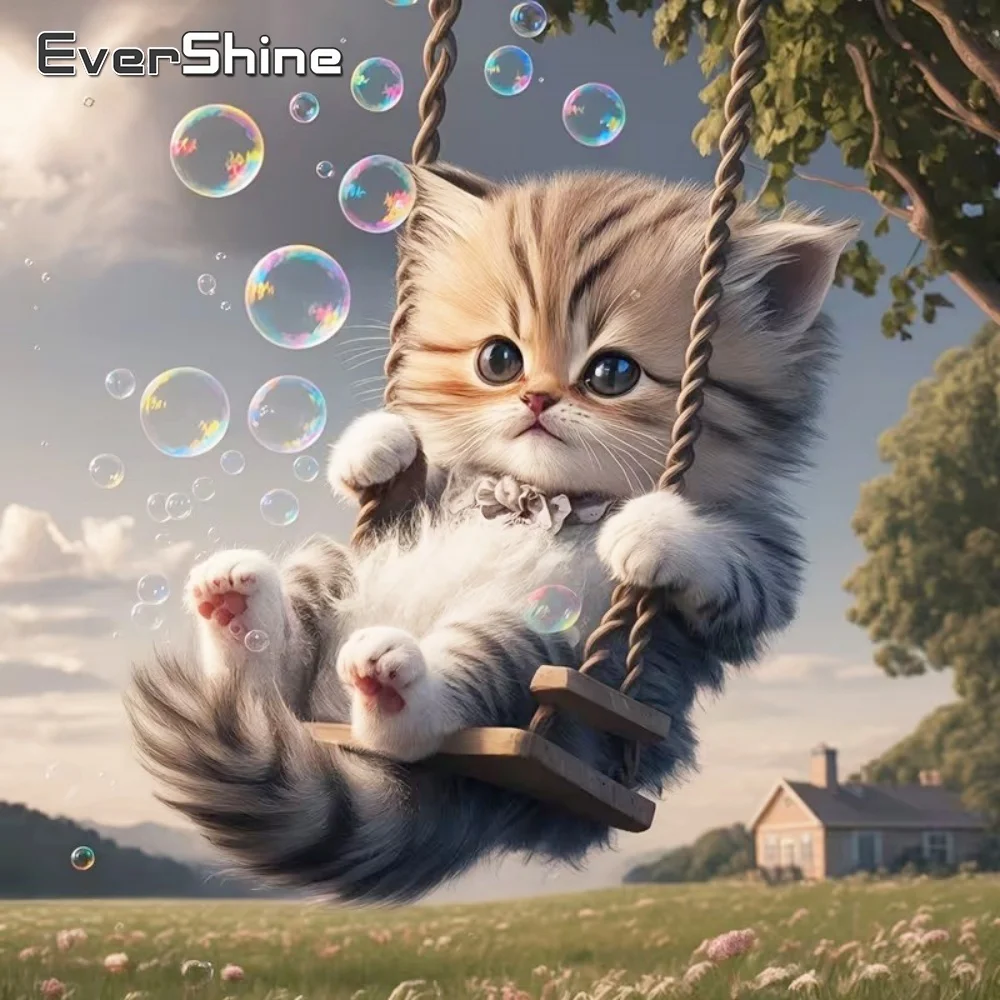 EverShine Neuerscheinung Diamant-Malerei Katze Tier DIY Bild Strass-Set Stickerei Mosaik Handarbeit Kunst Wanddekoration