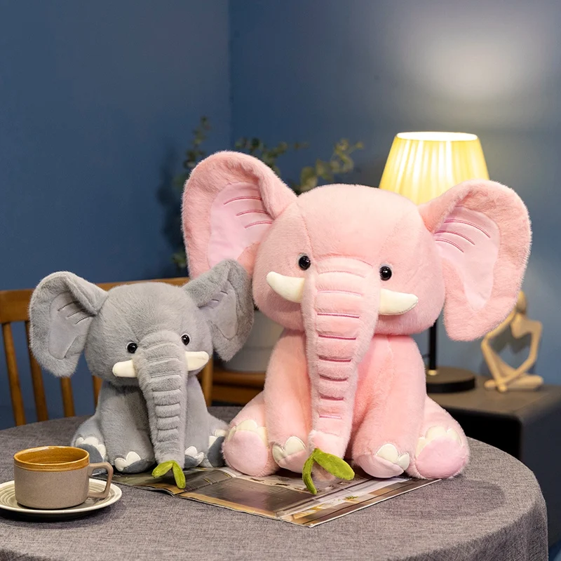 Schöne 1pc 25/40cm Cartoon Niedlichen Elefanten Plüsch Puppe Lange Nase Rosa Grau Sitzende Tier Stofftier wohnkultur Geschenk Für Jungen Mädchen