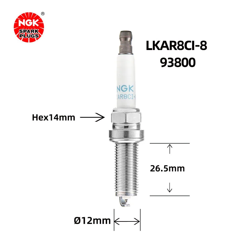 NGK Iridium Gold Spark Plug LKAR8CI-8 93800 is suitable for Cruze, Chuangu, New Englang 1.4T（4PCS)