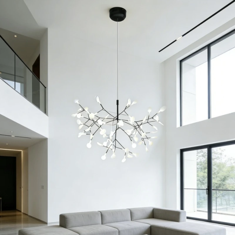 

Современная скандинавская люстра SANDYHA в стиле «Светлячок» с дизайном в виде ветвей, железный подвесной светильник, светодиодные лампы для гостиной, столовой, внутреннего освещения