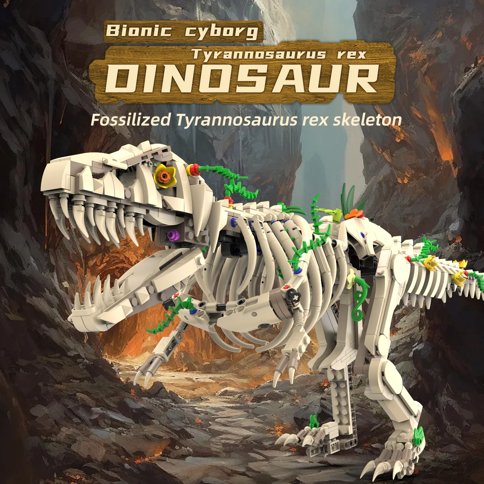 

K96177 1226PCS Simulation Dinosaur Skeleton Model Building Blocks With Motor Assembly Education Puzzle MOC Bricks Toys DIY Gifts