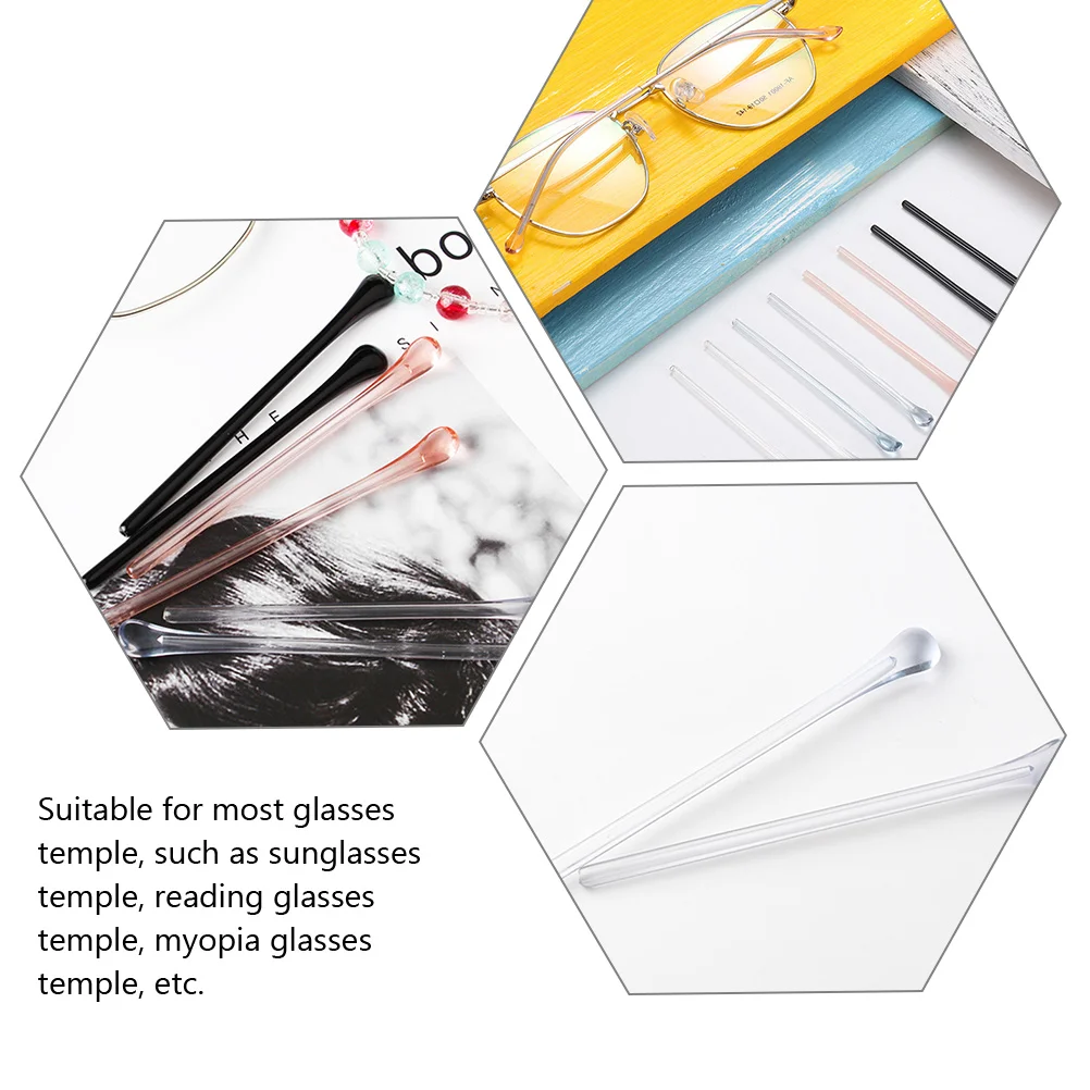 

10pc Silicone Eyeglass Temple Tips Flexible Anti-Slip Ear Hooks Comfortable Retainers for Sunglasses Reading Glasses Myopia