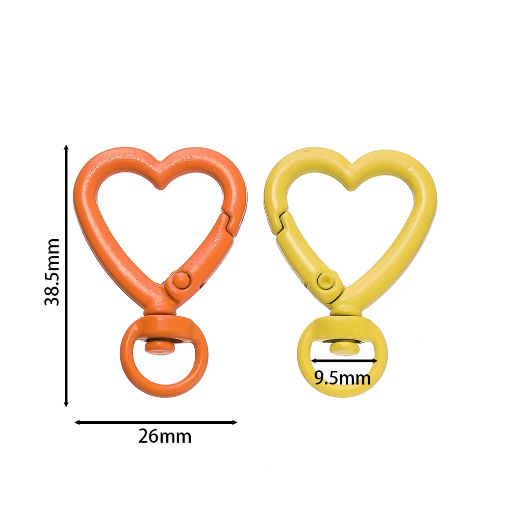 5pcs Metal Heart Lobster Claw Clasps