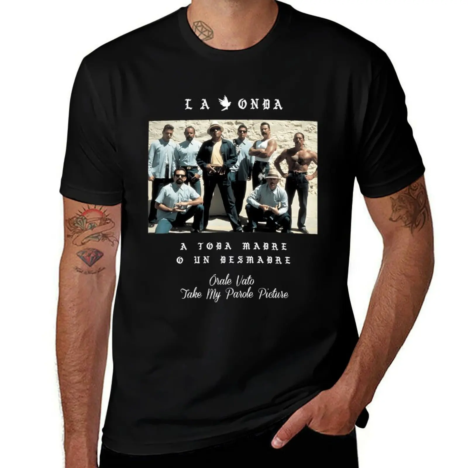 

La Onda Blood In Blood Out Limited Edition Vatos Locos Rare Collection T-Shirt t shirt man casual mens graphic t shirts T-shirt
