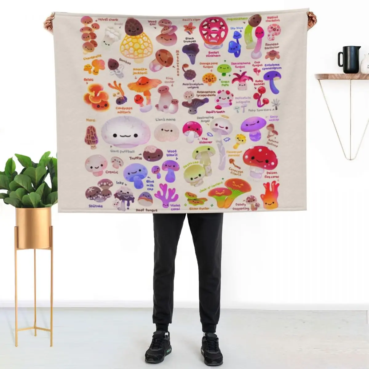 

Mushroom - light Throw Blanket Stylish Couch Blanket for Home Living Room