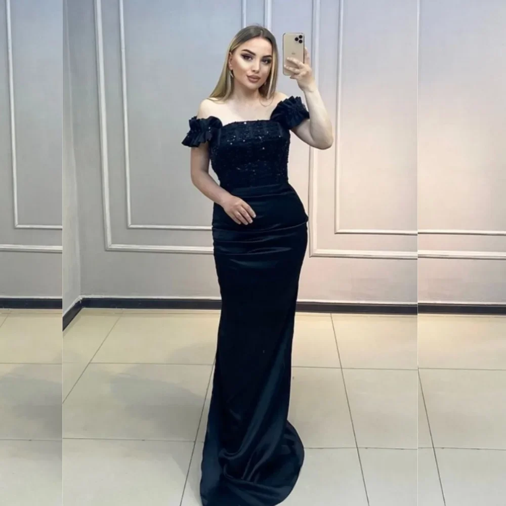 

Sizes Available Jersey Pleat Mermaid Off-the-shoulder Long Dresses Prom Dresses Classic Exquisite Modern Style Pastrol Unisex