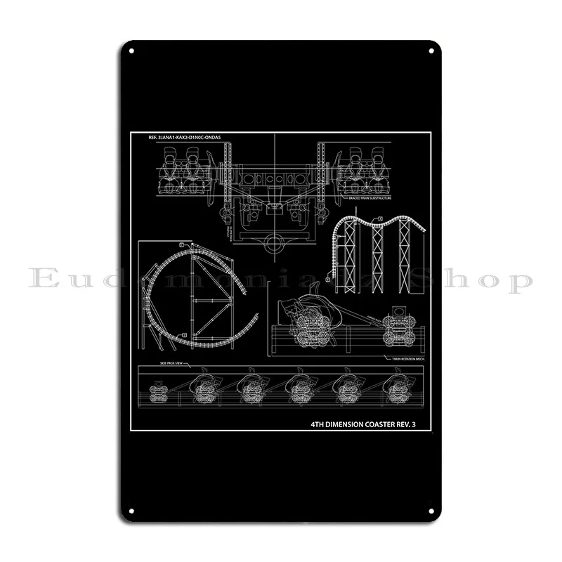 Arrow Sands 4 Dimensional Coaster Blueprint Metal Sign Create Living Room Club Design Create Tin Sign Poster