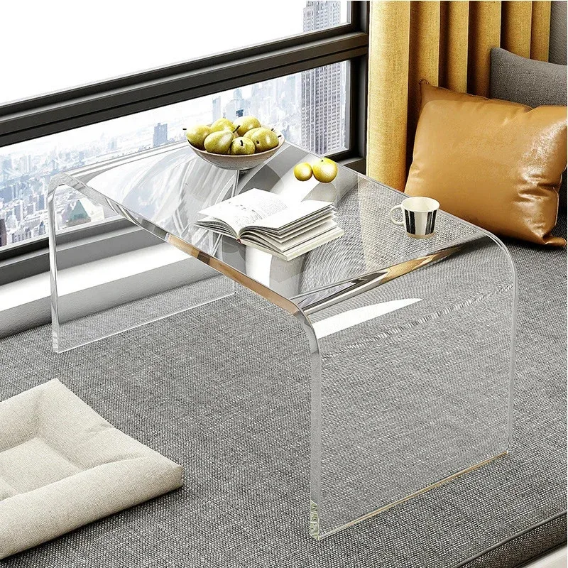 Nordic Minimalist Transparent Acrylic Side Table Living Room Sofa Side Table Bedroom Bedside Table Bed Desk Multi-Function