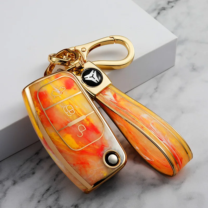 TPU Jade Pattern Car Key Case Cover Protection For Ford Fiesta Focus 2 Ecosport Kuga Escape Falcon B-Max C-Max Eco Sport Galaxy