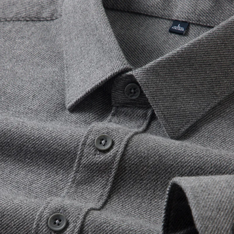 Men's Shirt, Wool Warm Shirt, Long sleeve, Middle-aged Commuter Shirt, Spring And Autumn, Business Casual