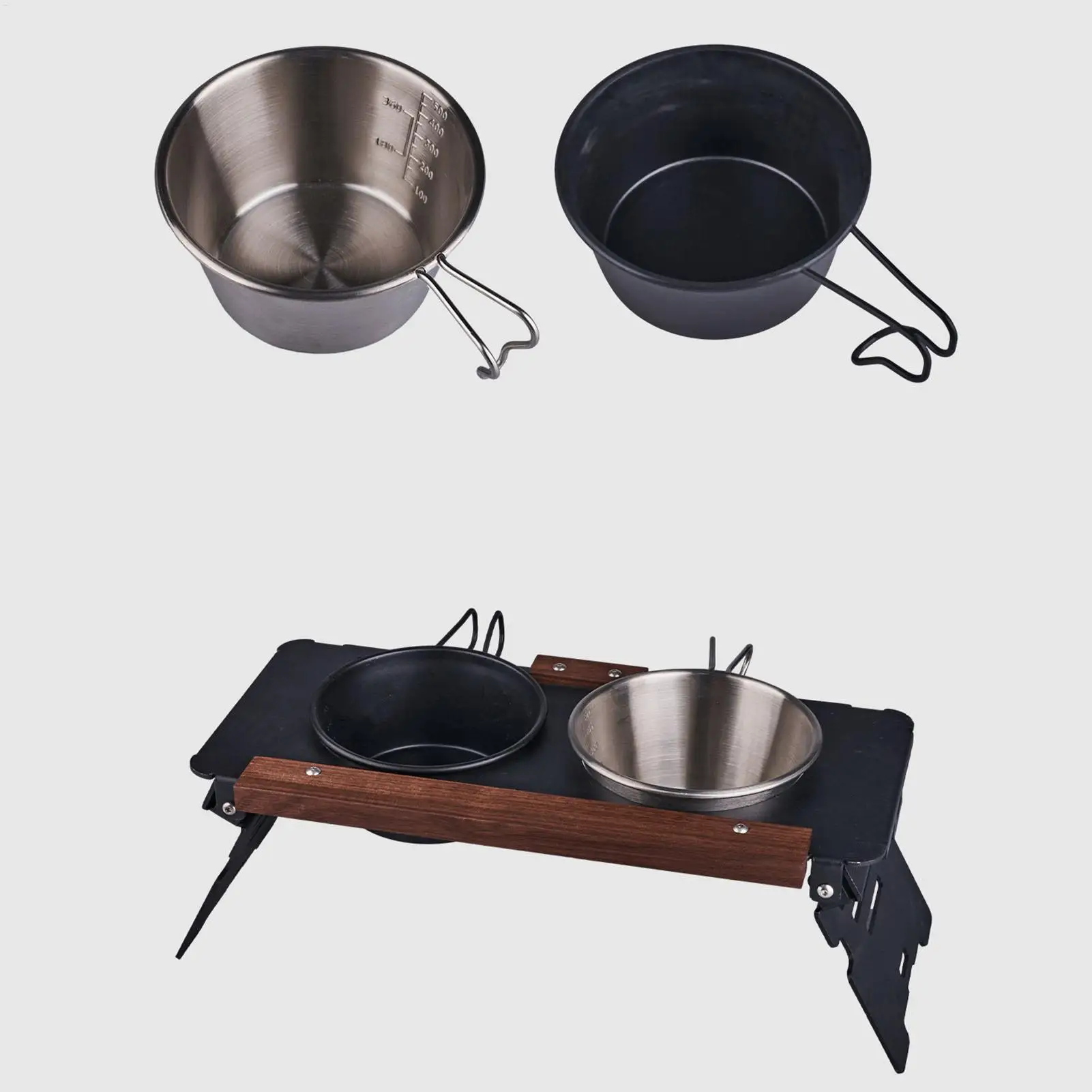 

Dog Food Bowl Stand Adjustable Portable Tall Dog Bowl Stand Pet Travel Dishes for Yard Car Indoor Outdoor Home Family Friends