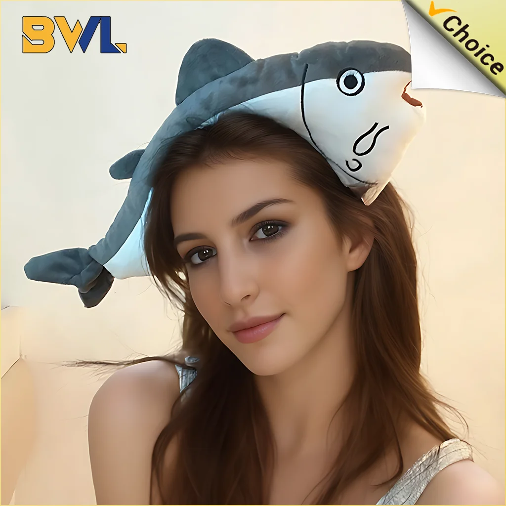 

5PC Cartoon Funny Salty Fish Hair Bands Summer Women Cute Face Wash Headbands Funny Headband Animal Hair Bands Hair Decoration