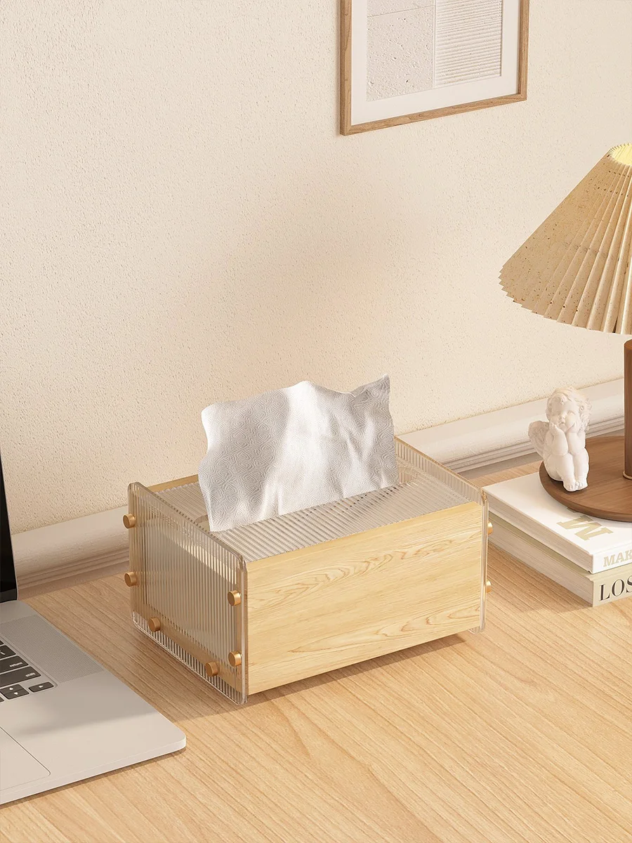 

Desktop Tissue Box, Acrylic Restaurant, Coffee Table, Household Transparent Light Luxury