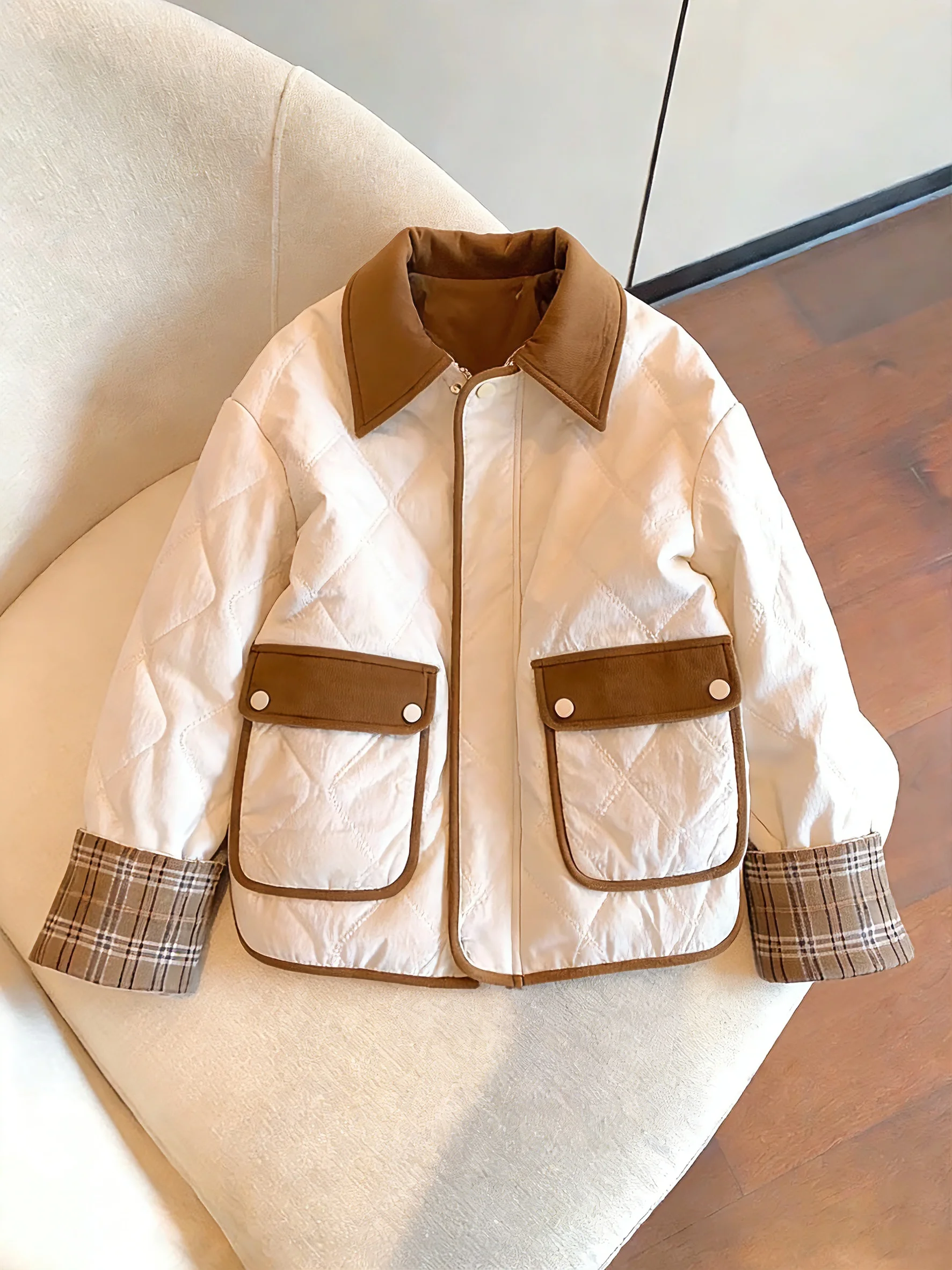 

Retro Color Blo Collar Cotton Jaet Lightweight Casual Sle for Men And Women Spring Autumn Faion Design