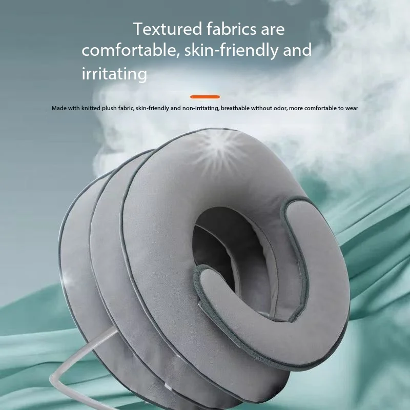 Inflatable Cervical Traction System: 4-Layer Adjustable U-Neck Pillow for Orthopedic Massage & Posture Correction