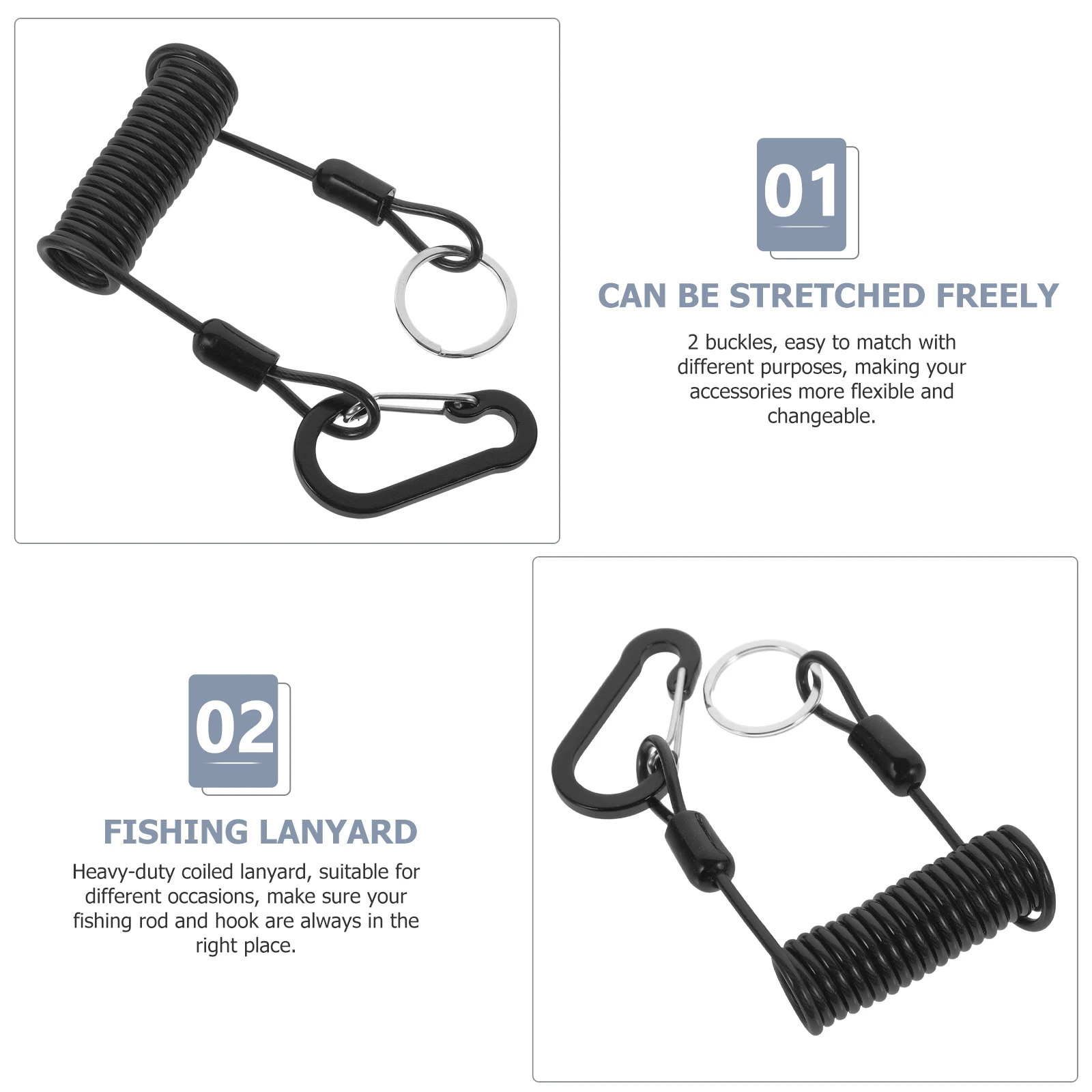 

Automatic Telescopic Anti Loss Rope Coiled Fishing Spring Cord Boating Heavy Duty Lanyard Safety Retractable Extension