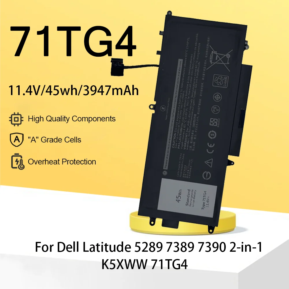 

71TG4 K5XWW Replacement Laptop Battery for Dell Latitude 13 7389 7390 2-in-1 5289 2-in-1 Series Competable