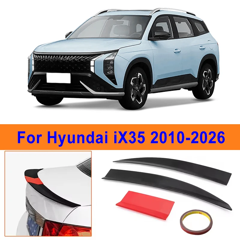 

For Hyundai iX35 2010-2026 3-Section ABS Rear Trunk Spoiler 115-125cm Adjustable Sports Decor Top Wing Car Exterior Parts