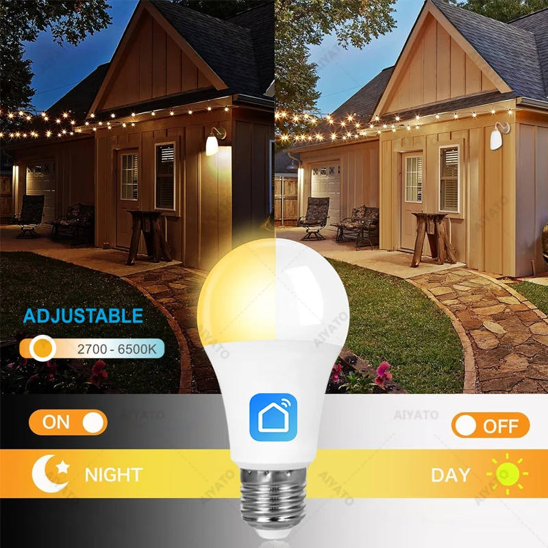 Smart Life APP WiFi E27 Bulbs 2700-6500K Cool White Warm White Neutral Llight 220V  Dimmable Alexa Google Home Voice Control