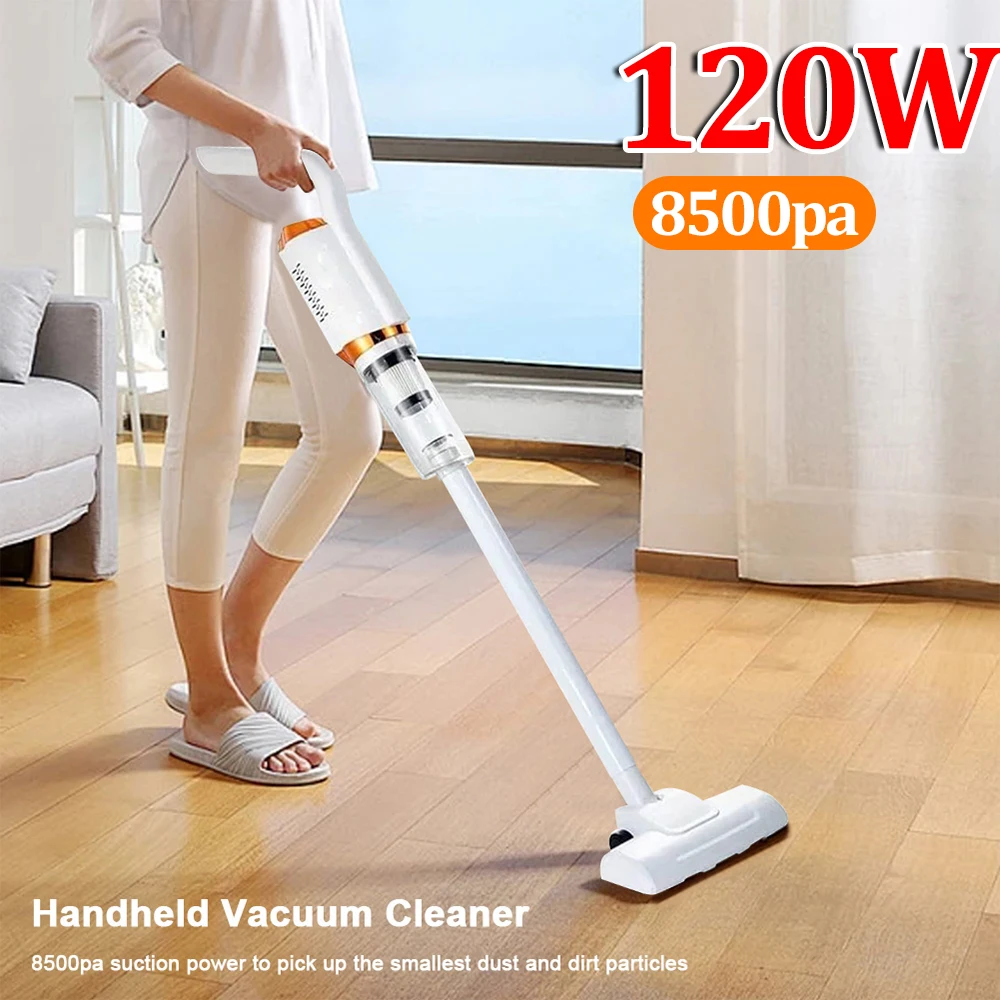 120W Electric Handheld Vacuum Cleaner Wireless Sweeper Car Vacuum Cleaner 8500pa Powerful Large Suction Home Floor Dust Cleaner