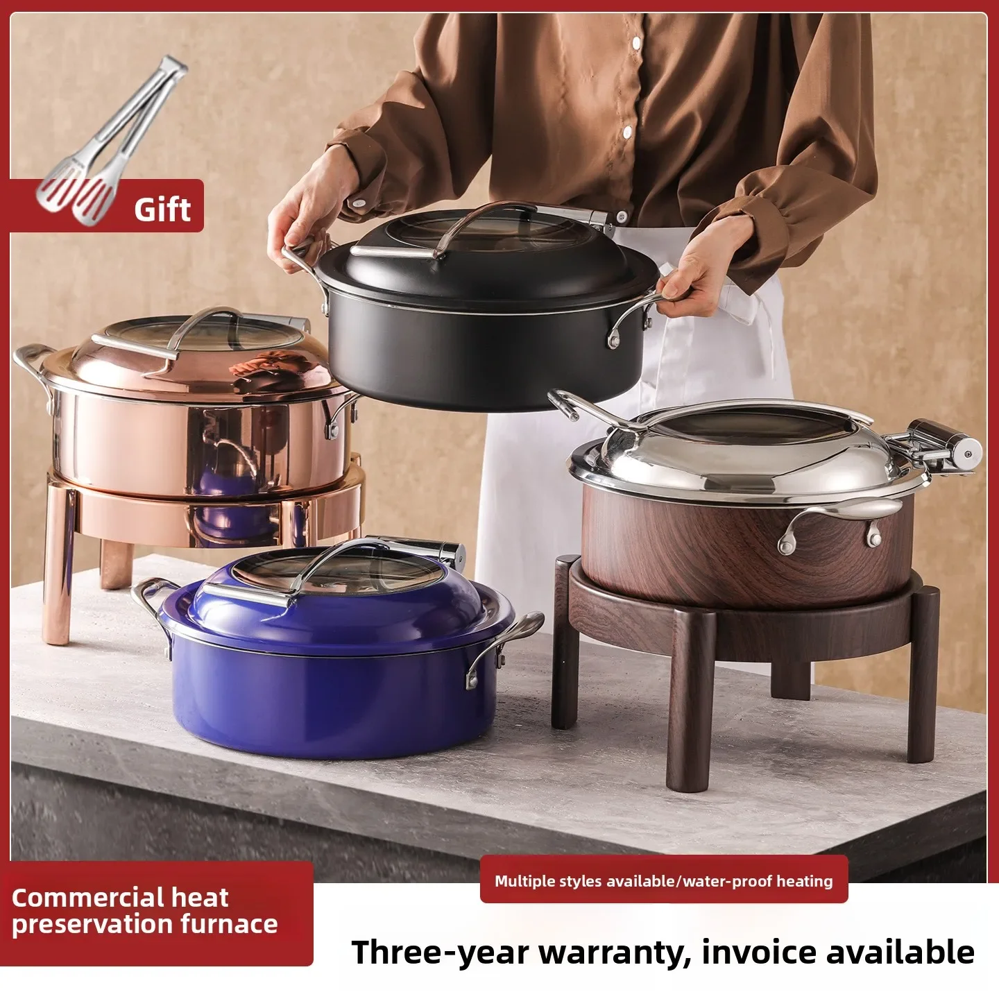 Luxury Commercial Color Insulation Pot Heating Vegetable Warm Stove Hydraulic Buffy Stove Electric Heating Dinner Plate