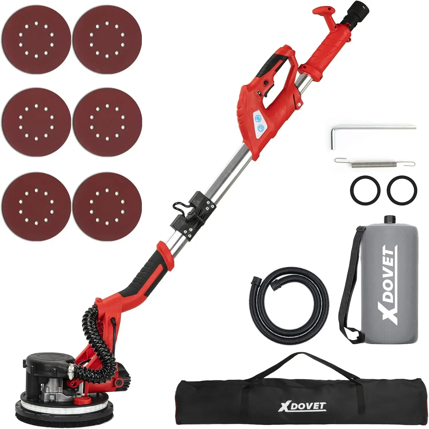 Drywall Sander 750W Electric Sander with 6 Pcs Sanding discs 6 Variable Speed 800-1750 RPM Wall Sander with Extendable Handle