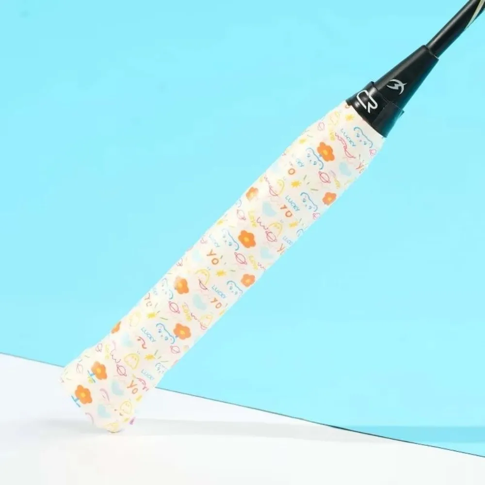 1.2M Badminton Handle Wrap Tape PU Cartoon Tennis Racket Grip Tape Sweat-Absorbent Anti-slip Badminton Racket Grips Wrap