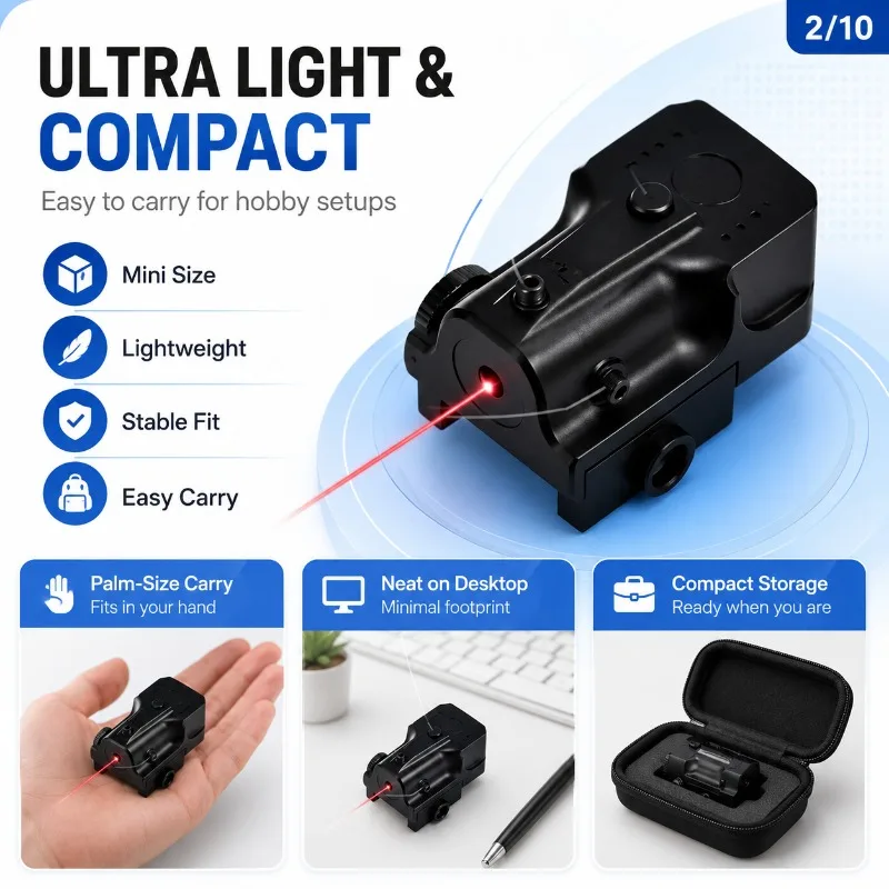 Anti‑Vibration Red‑beam Hobby Accessory, High‑Accuracy Tunable Indicator Part for Hand‑Built Scene Projects