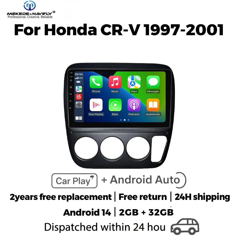 

MEKEDE&NAVIFLY IPS Screen Car Intelligent Sytems Radio Carplay For Honda CRV CR-V 1997 - 2001 Multimedia Player Stereo Autoradio
